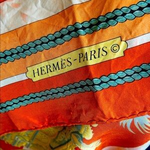 Hermès Vibrant Orange Silk Scarf